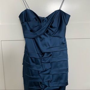 HONEY - Ruched cami navy blue bodycon dress